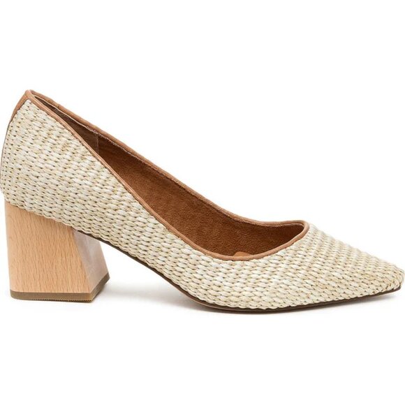 NEW KELSI DAGGER Block Heel Pumps in natural for women 825 4j2 - Picture 1 of 9